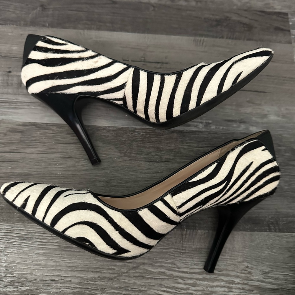 Calvin Klein Black and White Zebra Heels